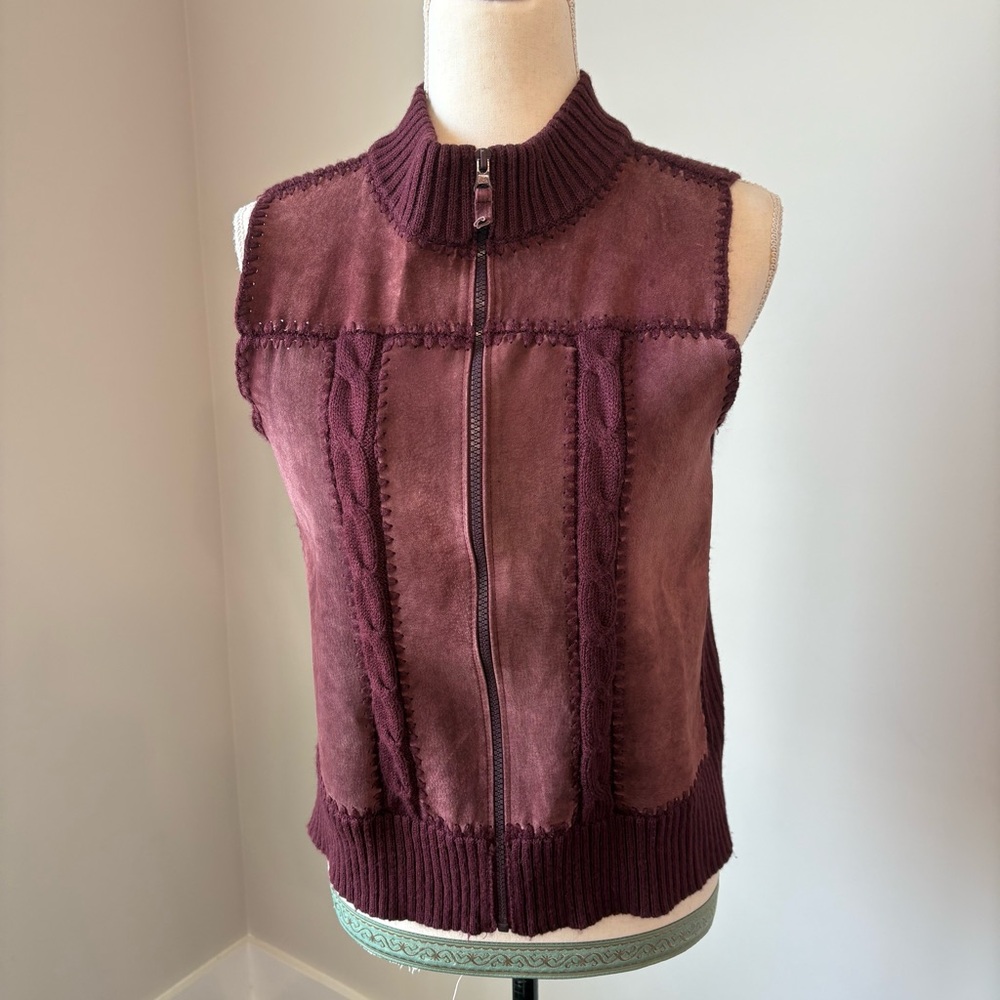 Designers Originals Studio Burgundy Suede Knit Vest